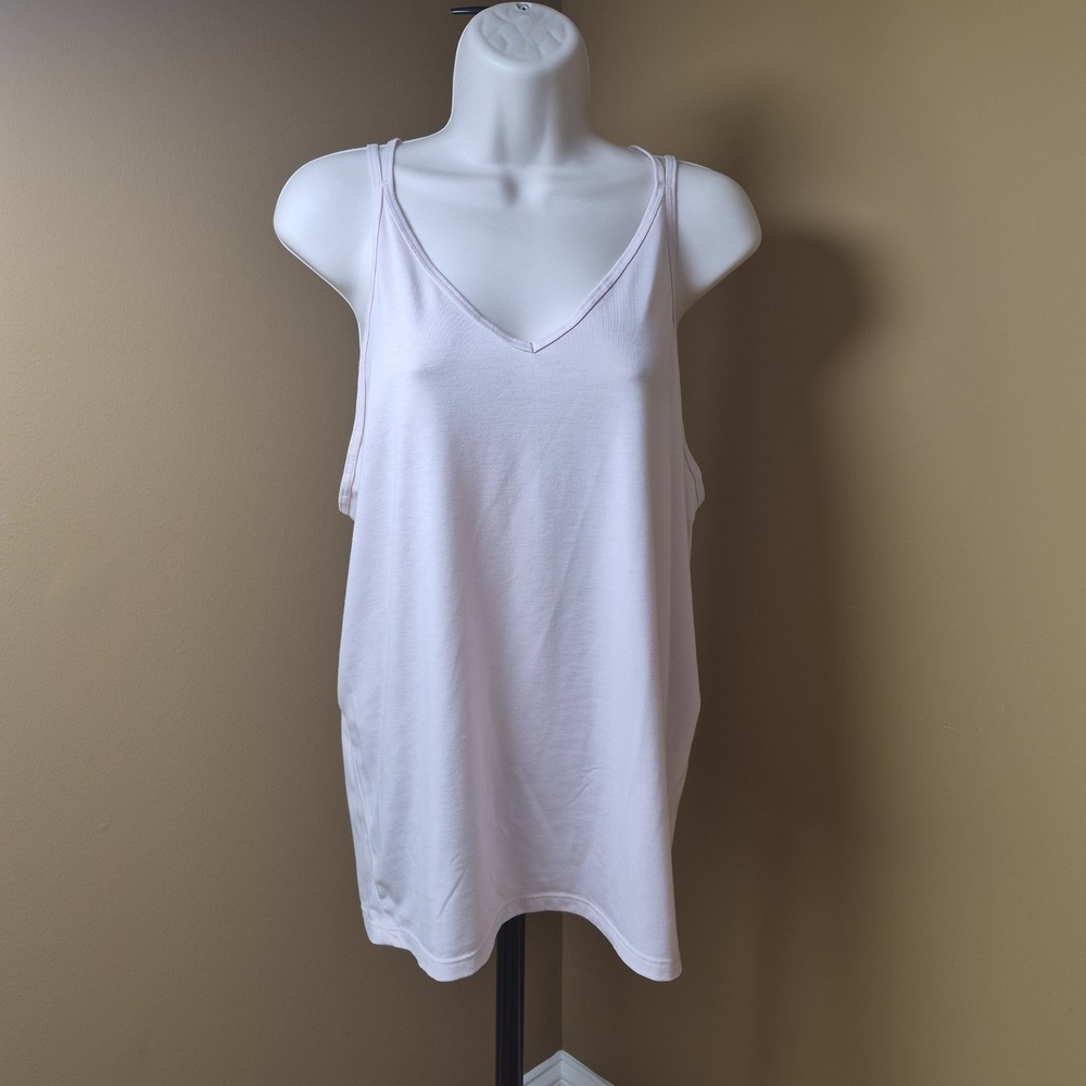 Athleta Light Pink Racerback V-Neck Women's Yoga Pilates Tank Top Size M
